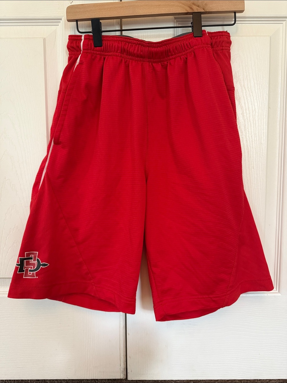Nike Red Men's Athletic Shorts with SDSU Logo